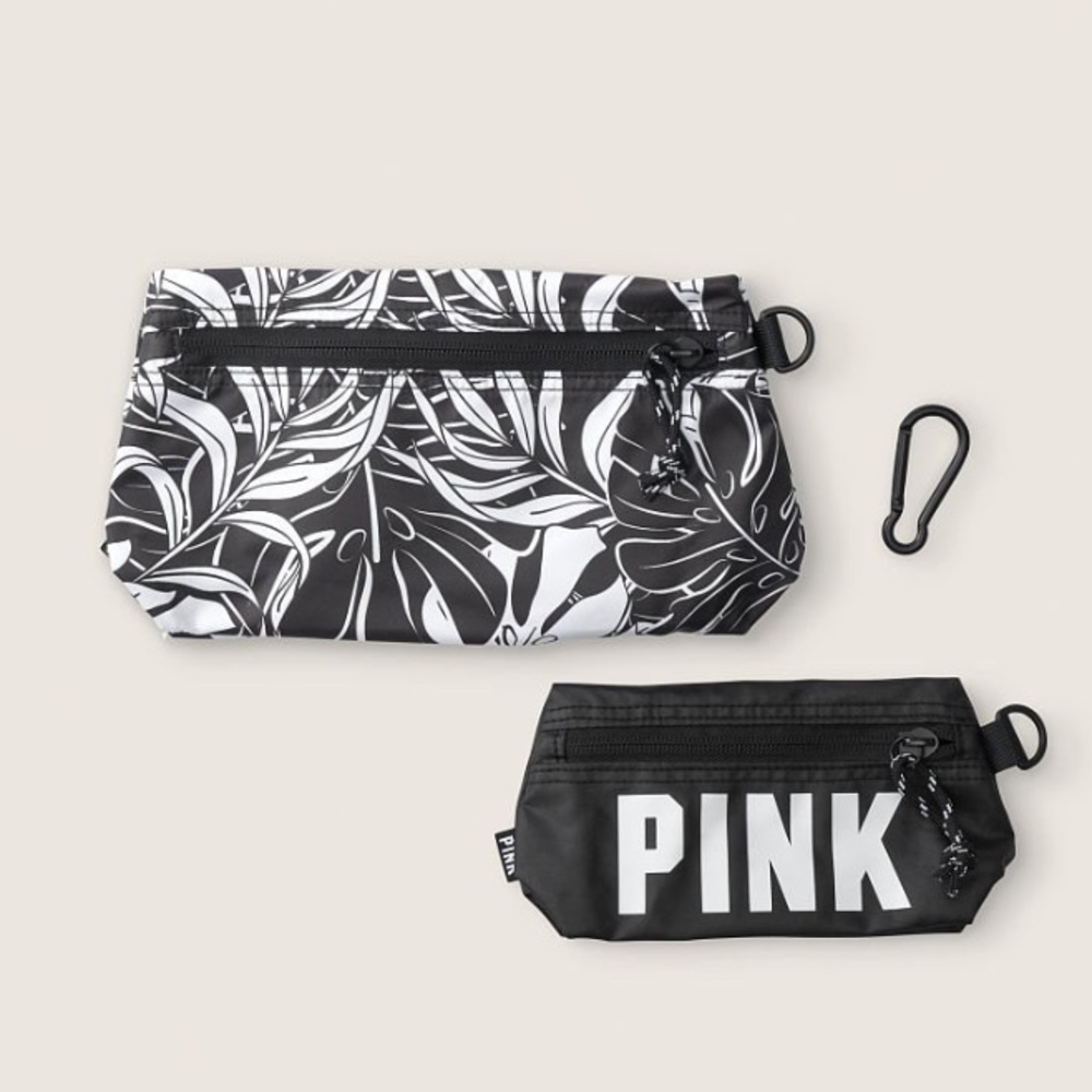 Vs PINK Logo Palm Travel Pouch Set